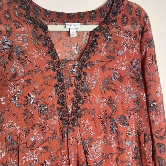 Knox Rose Short Boho Dress & Slip Dress‎ Small Festival Concert Floral Western - Picture 2 of 9